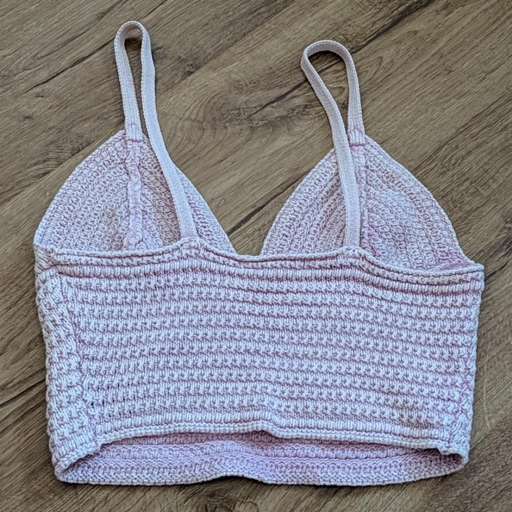 Pink Knit Crop top - Picture 2 of 3